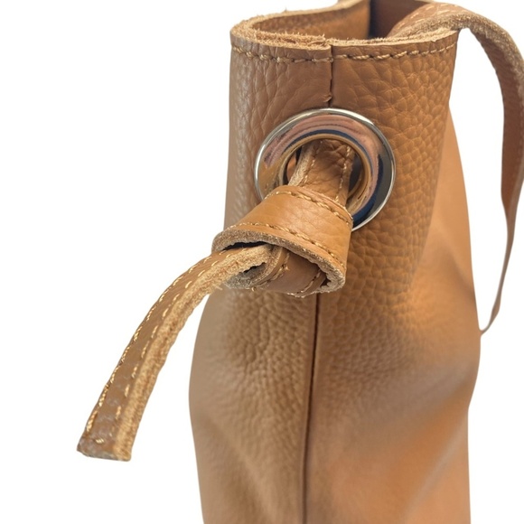 M.I.L.A. Jackie Grain Leather Crossbody Bag in Tan Caramel - Picture 6 of 11